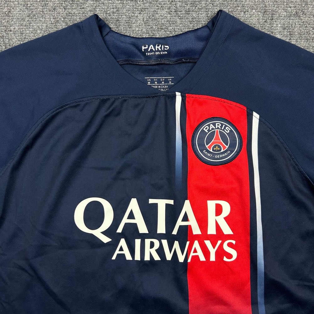 Paris Saint-Germain Soccer Jersey Mens Medium Navy Mbappe 7 Qatar Airways PSG